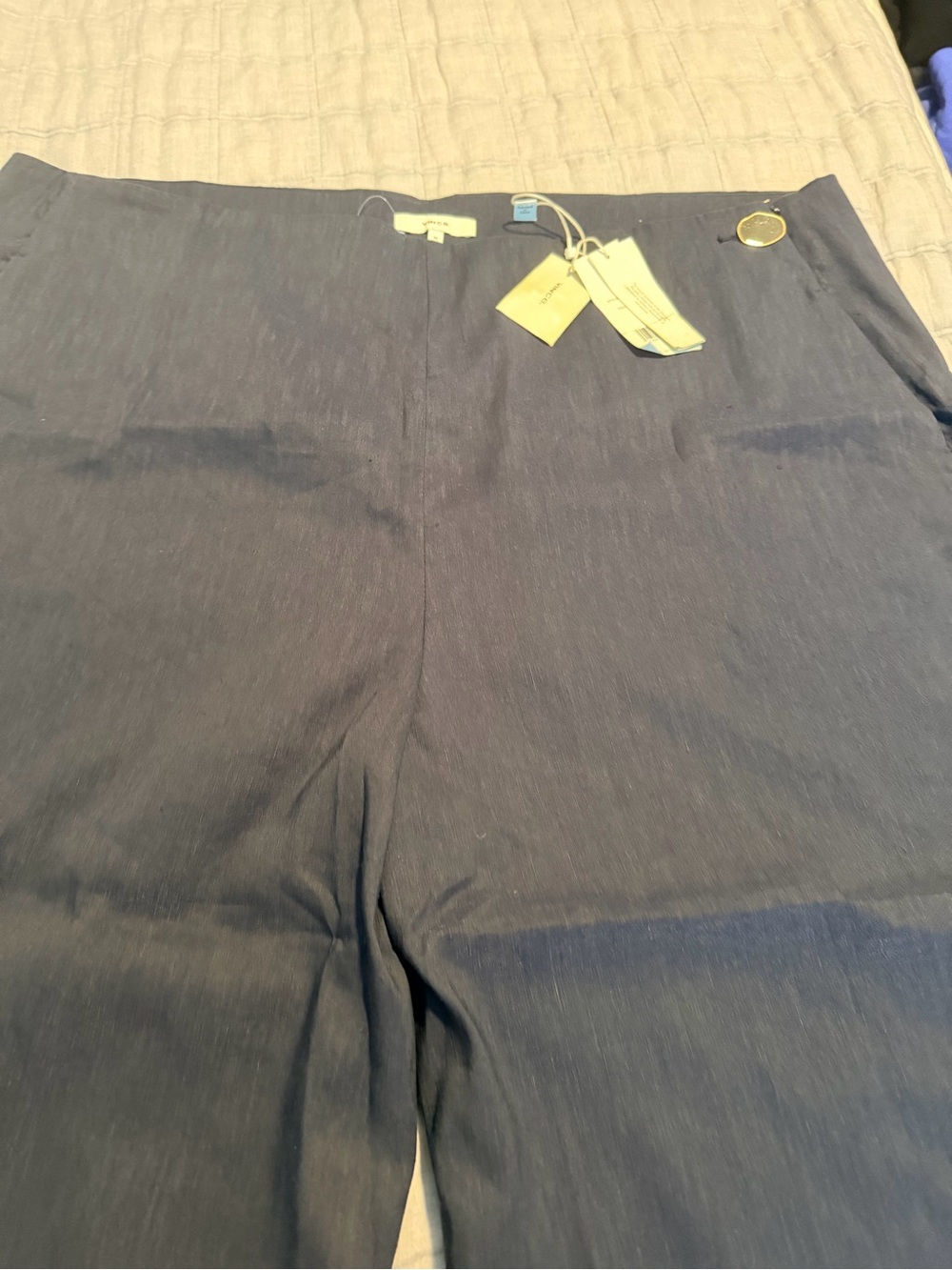 Vince Wide-Leg Trousers in Deep Navy